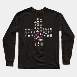 Medical Cross From Nurse Life Icons Long Sleeve T-Shirt